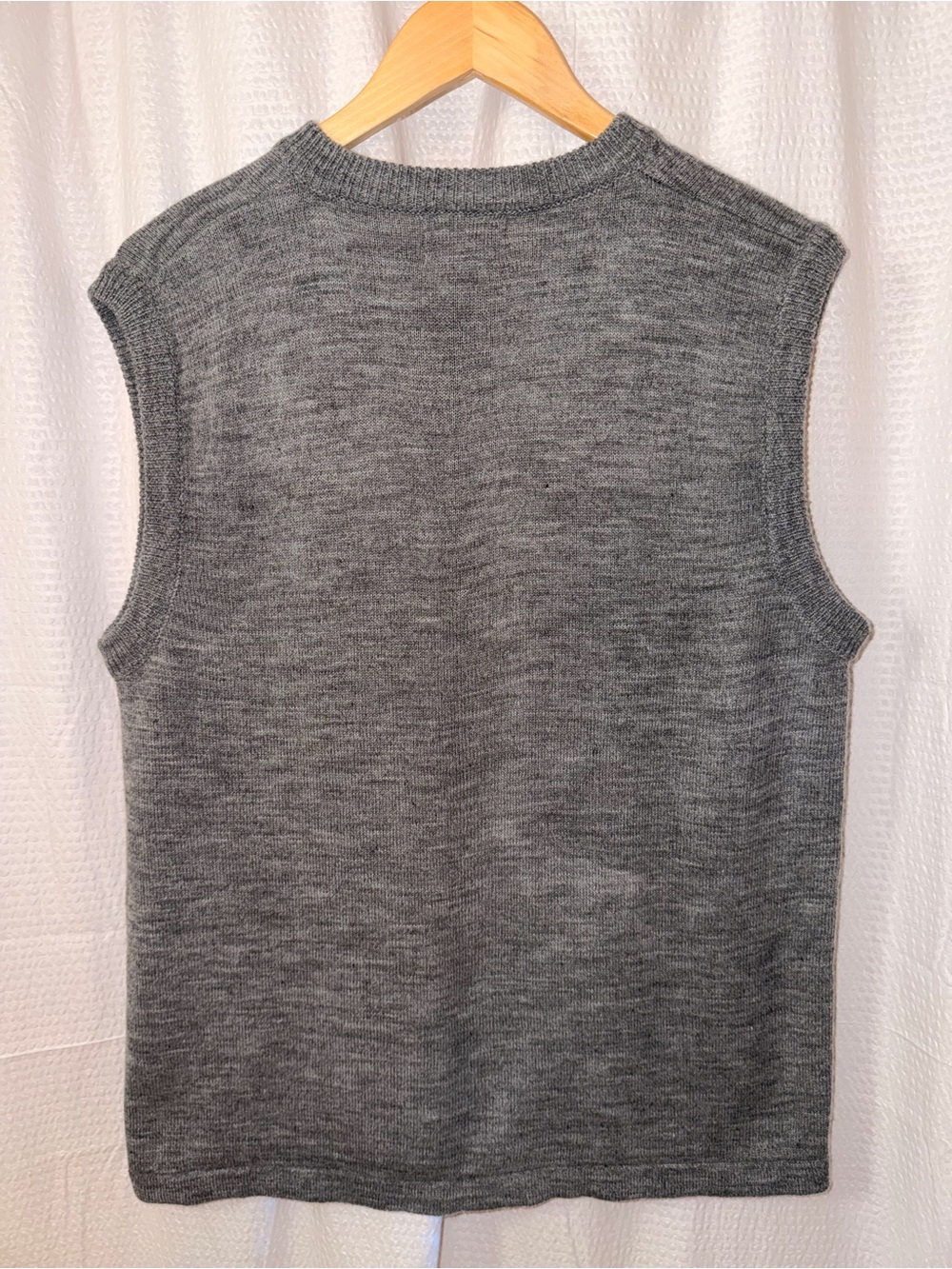 Sonoma Vintage Grey Argyle Sweater Vest V-Neck Large Navy Diamonds - Picture 6 of 6